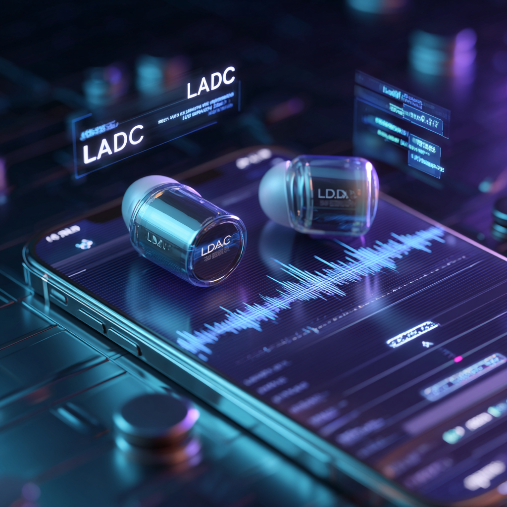 A pair of premium wireless transparent earbuds